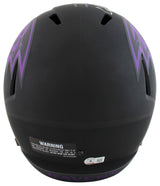 Ravens Ed Reed Signed Eclipse Riddell Full Size Speed Rep Helmet w/ Case BAS Wit