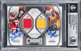 Magic Johnson & Clyde Drexler Signed 2009 SP GUCM #CMJD Card Auto 10! BAS Slab 5