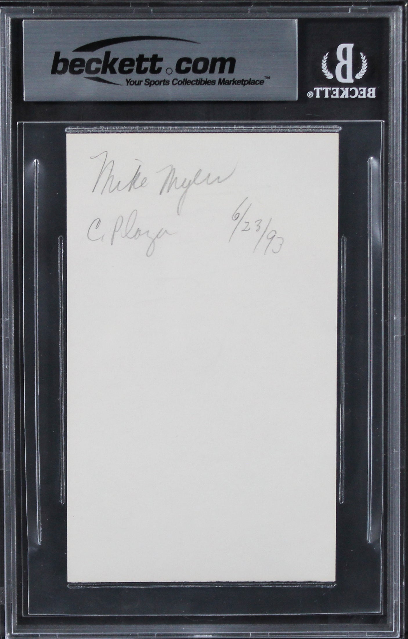 Mike Myers Austin Powers Authentic Signed 3x5 Index Card BAS Slabbed 1