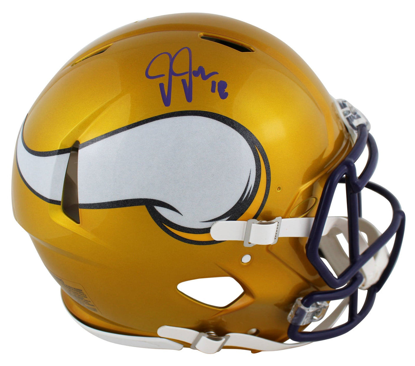Justin Jefferson Autographed Minnesota Vikings Flash Speed Authentic Helmet Beckett Witnessed