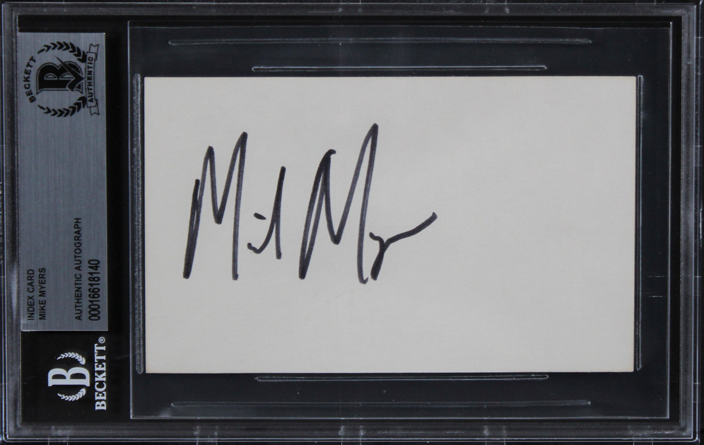 Mike Myers Austin Powers Authentic Signed 3x5 Index Card BAS Slabbed 3
