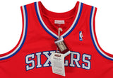 76ers Allen Iverson Signed Red 2002-03 M&N HWC Authentic Jersey BAS Witnessed