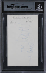 Martin Landau Mission: Impossible Authentic Signed 3x5 Index Card BAS Slabbed