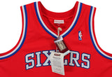 76ers Allen Iverson Signed Red 2002-03 M&N HWC Authentic Jersey BAS Witnessed