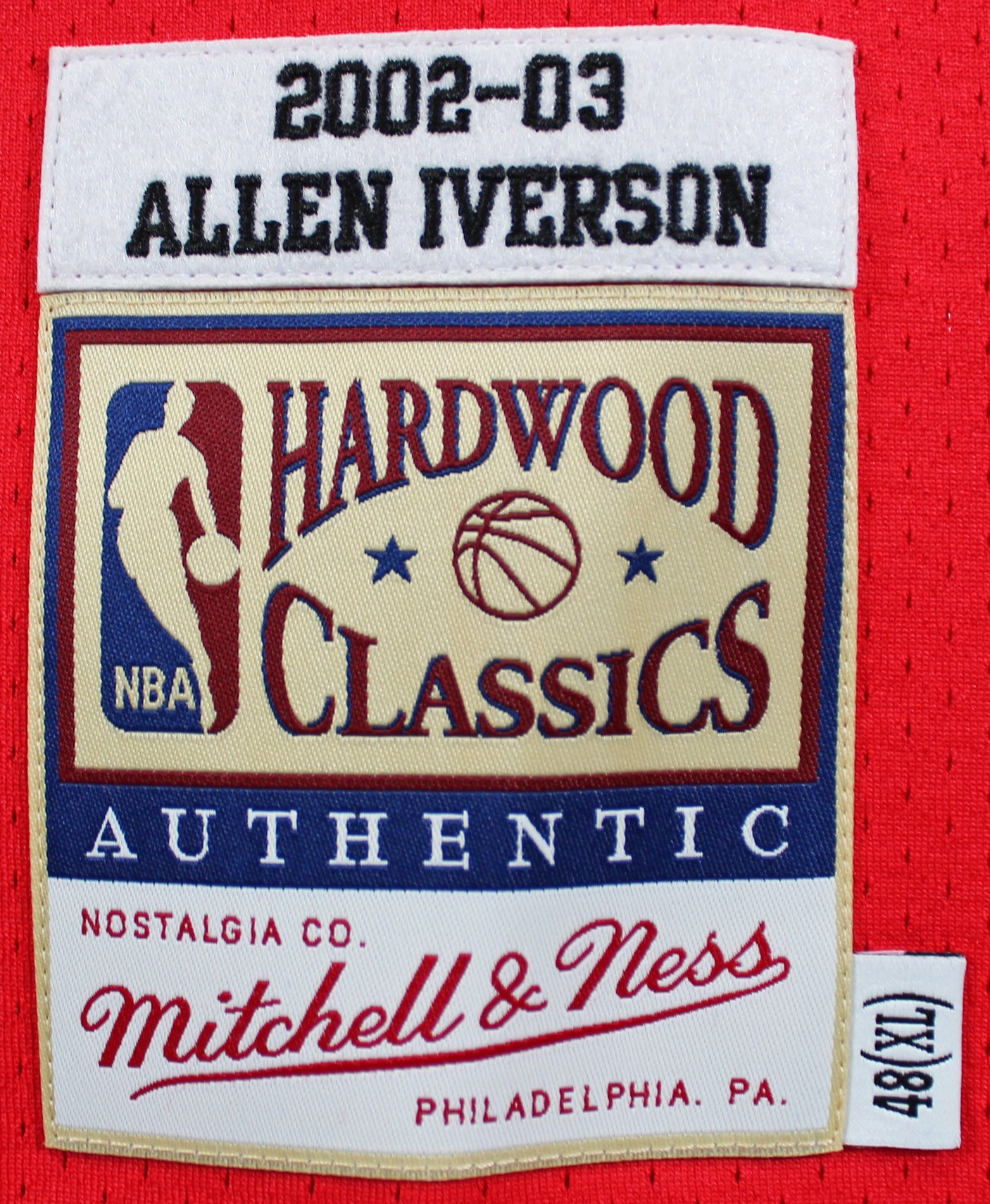 76ers Allen Iverson Signed Red 2002-03 M&N HWC Authentic Jersey BAS Witnessed