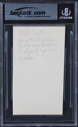 Vito Scotti The Godfather Authentic Signed 3x5 Index Card BAS Slabbed