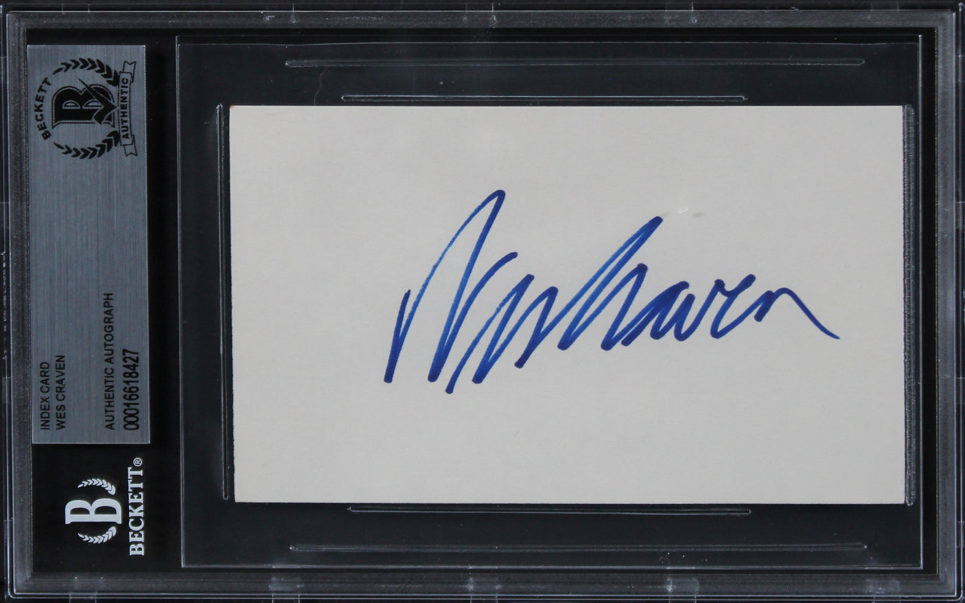 Wes Craven Scream Authentic Signed 3x5 Index Card Autographed BAS Slabbed