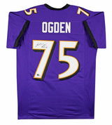 Jonathan Ogden "HOF 13" Authentic Signed Purple Pro Style Jersey BAS Witnessed 2
