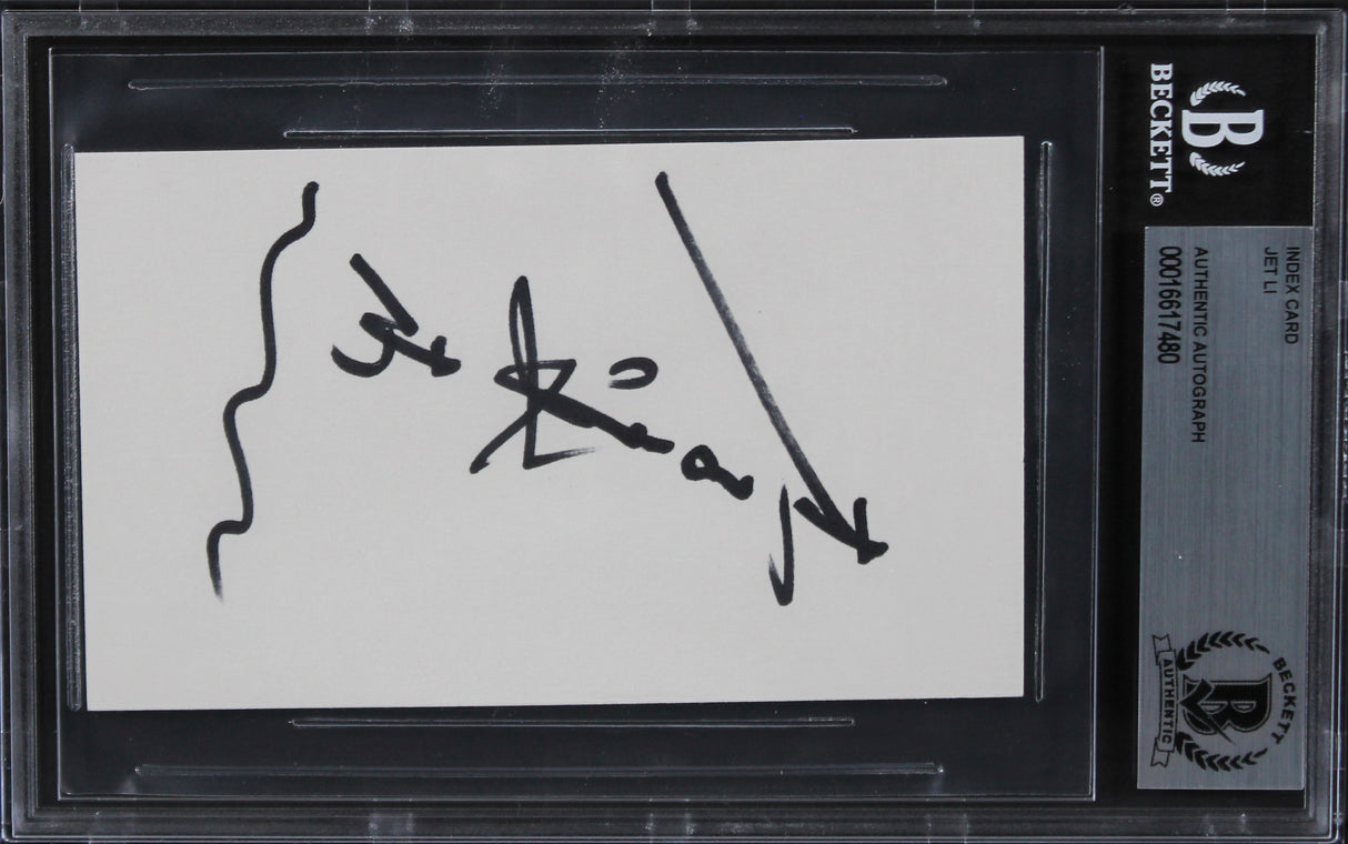 Jet Li Romeo Must Die Authentic Signed 3x5 Index Card Autographed BAS Slabbed