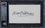 Alan Rickman Die Hard Authentic Signed 3x5 Index Card Autographed BAS Slabbed