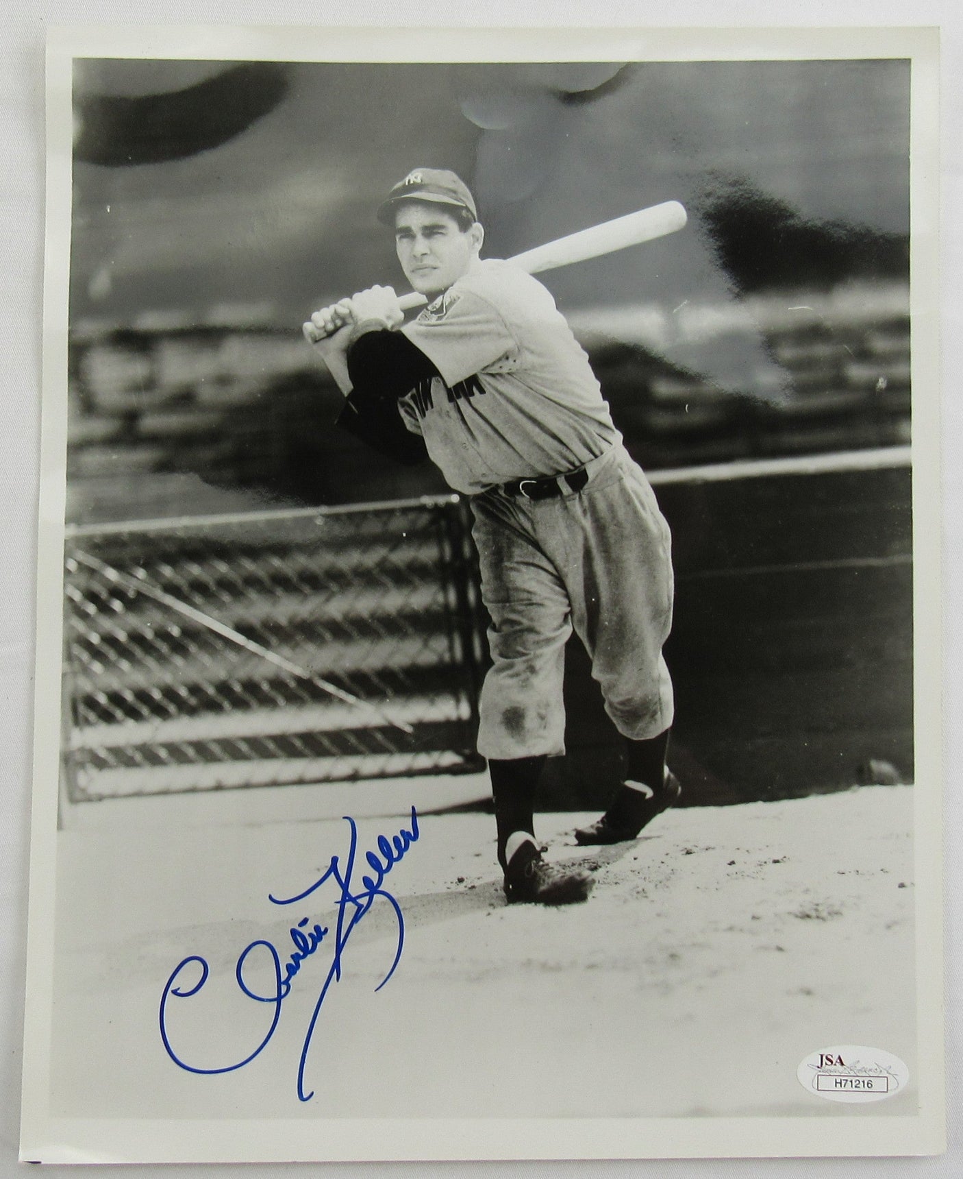 Charlie Keller Signed Auto 8x10 Photo JSA H71216