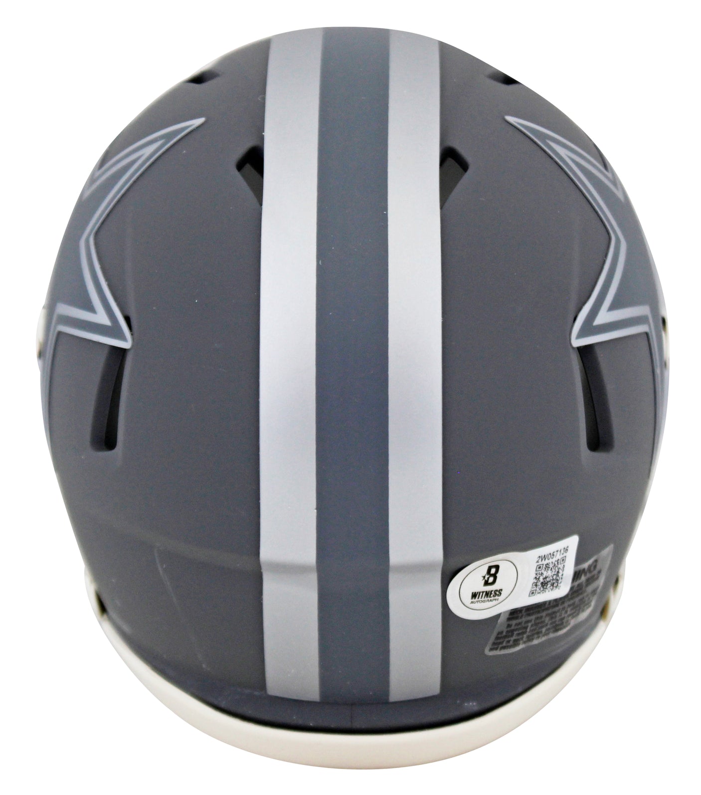 Cowboys Dak Prescott Signed Slate Speed Mini Helmet W/ Case BAS Witnessed