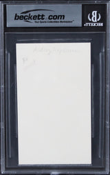 Audrey Hepburn Breakfast At Tiffany's Signed 3x5 Index Card BAS Slabbed