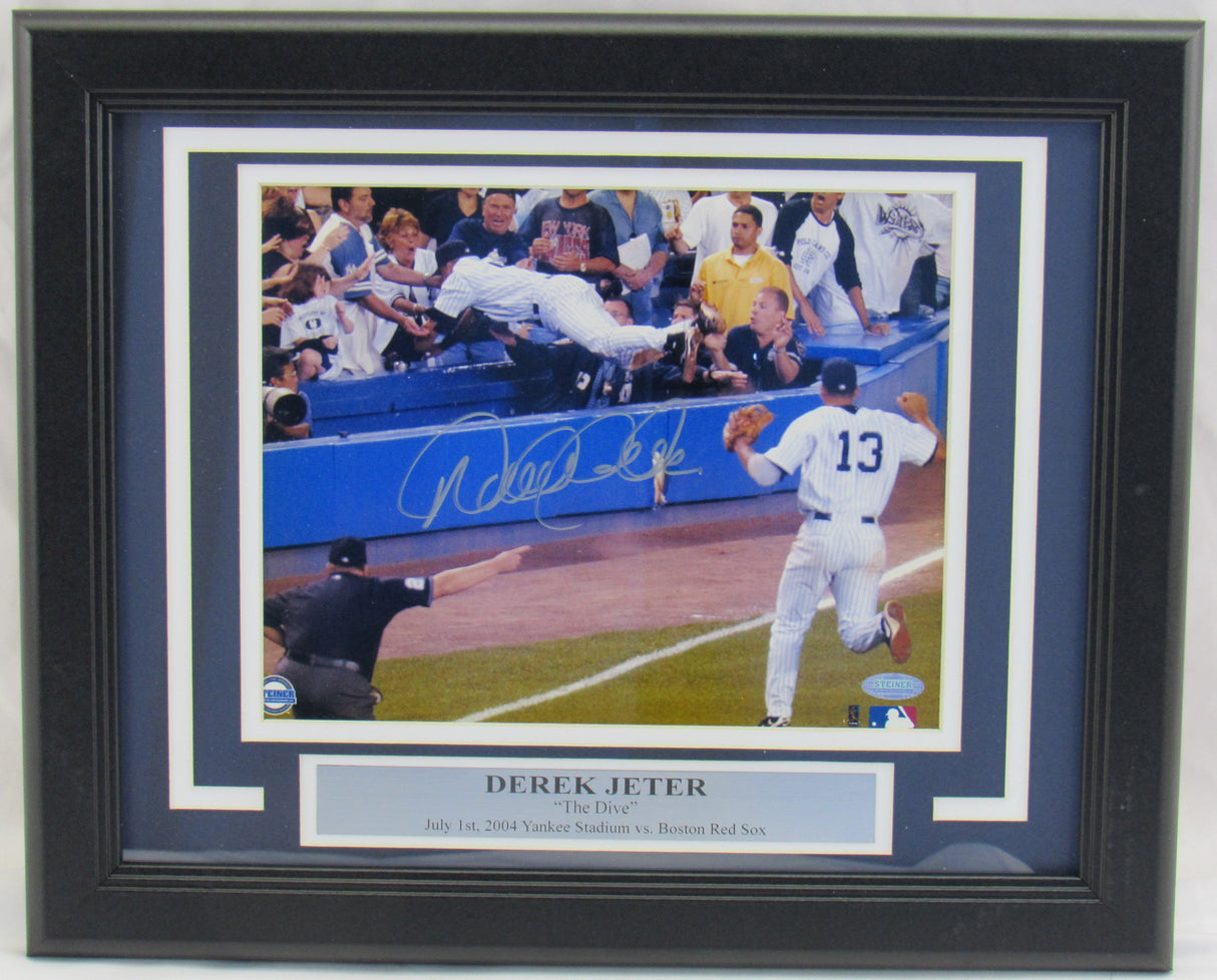 Derek Jeter Signed Framed 8x10 Photo Steiner Hologram