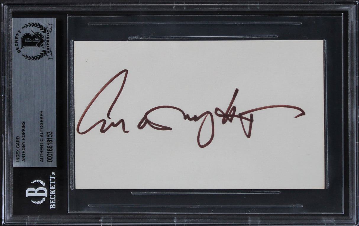 Anthony Hopkins The Silence of the Lambs Signed 3x5 Index Card BAS Slabbed