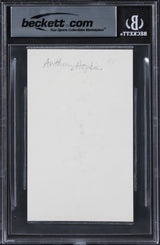 Anthony Hopkins The Silence of the Lambs Signed 3x5 Index Card BAS Slabbed