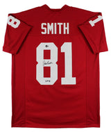 Jackie Smith "HOF 94" Authentic Signed Red Pro Style Jersey BAS Witnessed
