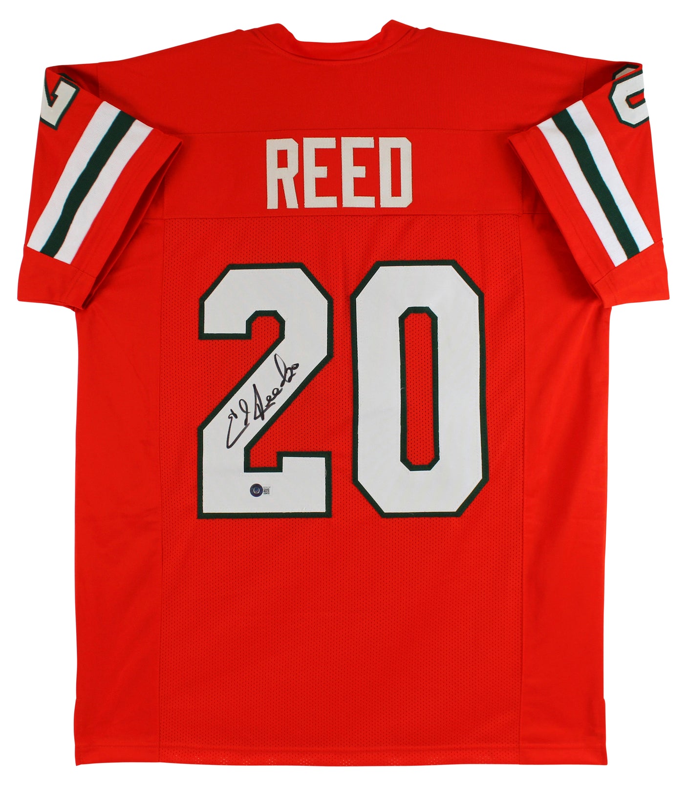 Ed Reed Authentic Signed Orange Pro Style Jersey Autographed BAS Witnessed