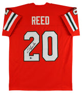 Ed Reed Authentic Signed Orange Pro Style Jersey Autographed BAS Witnessed