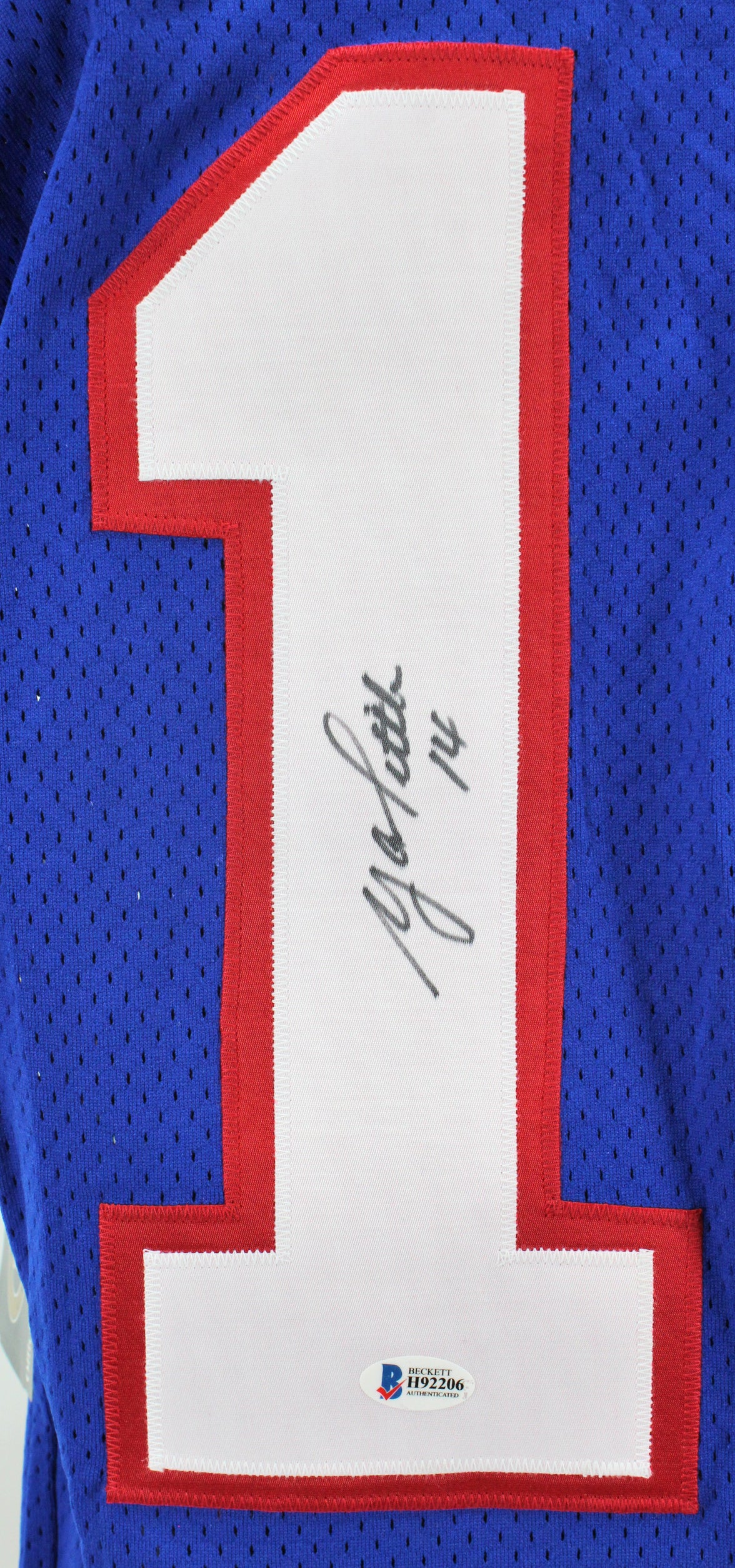 Giants Y.A. Tittle Authentic Signed Blue Wilson Authentic Jersey BAS #H92206