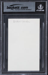 Michael Landon Bonanza Authentic Signed 3x5 Index Card Autographed BAS Slabbed