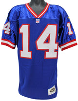 Giants Y.A. Tittle Authentic Signed Blue Wilson Authentic Jersey BAS #H92206