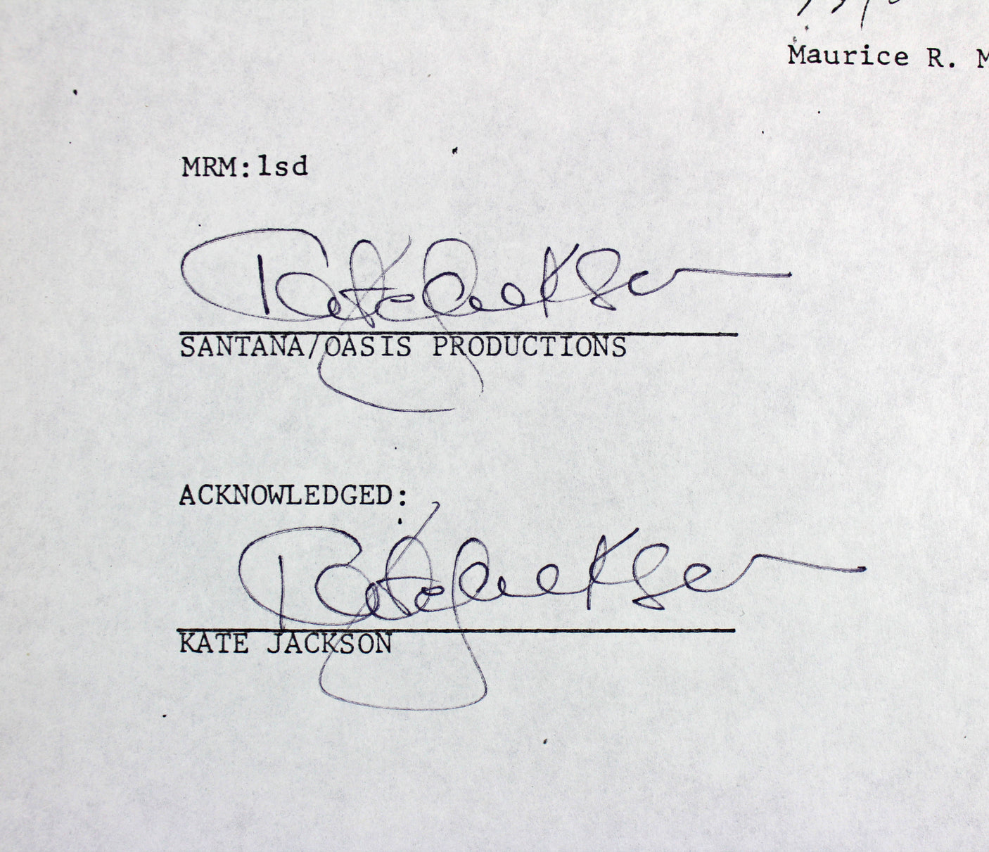 Kate Jackson Charlie's Angels 2x Signed April 28, 1978 4 Page Contract PSA