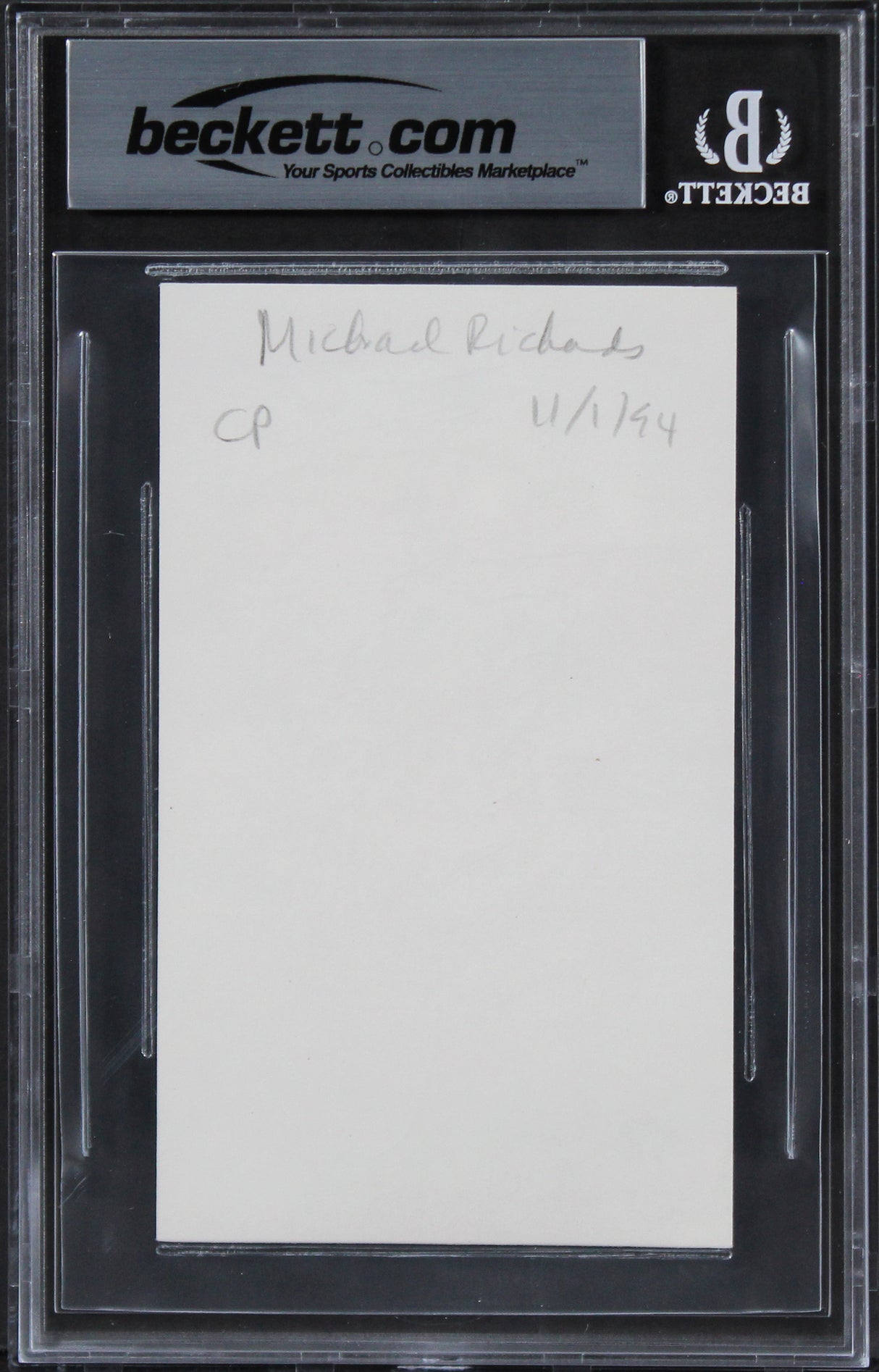 Michael Richards Seinfeld Authentic Signed 3x5 Index Card BAS Slabbed 1
