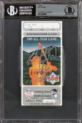 Royals Bo Jackson "89 ASG MVP" Signed 1989 All Star Game Ticket Stub BAS Slab 1