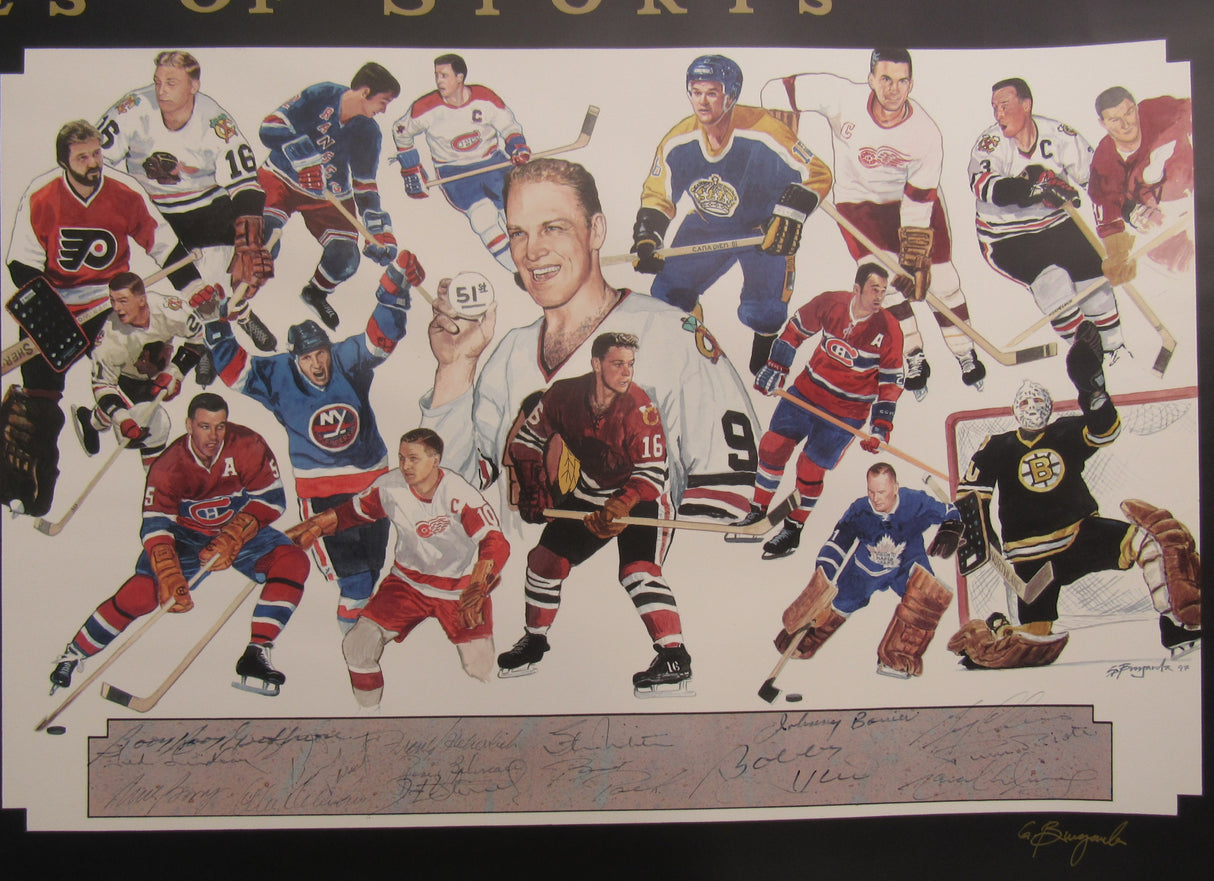 Duke Snider Don Maynard Kareem Abdul-Jabbar Mike Bossy +56 Signed Auto Super Heros of Sports Signed 43x28 Photo Limited Edition #145/400 w/ COA