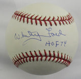 Whitey Ford Signed Auto Rawlings Baseball Steiner COA