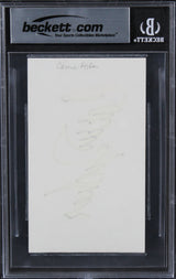 Carrie Fisher Star Wars Authentic Signed 3x5 Index Card Autographed BAS Slab 3