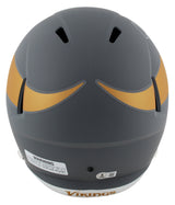 Vikings Justin Jefferson Signed Slate Full Size Speed Rep Helmet BAS Witnessed