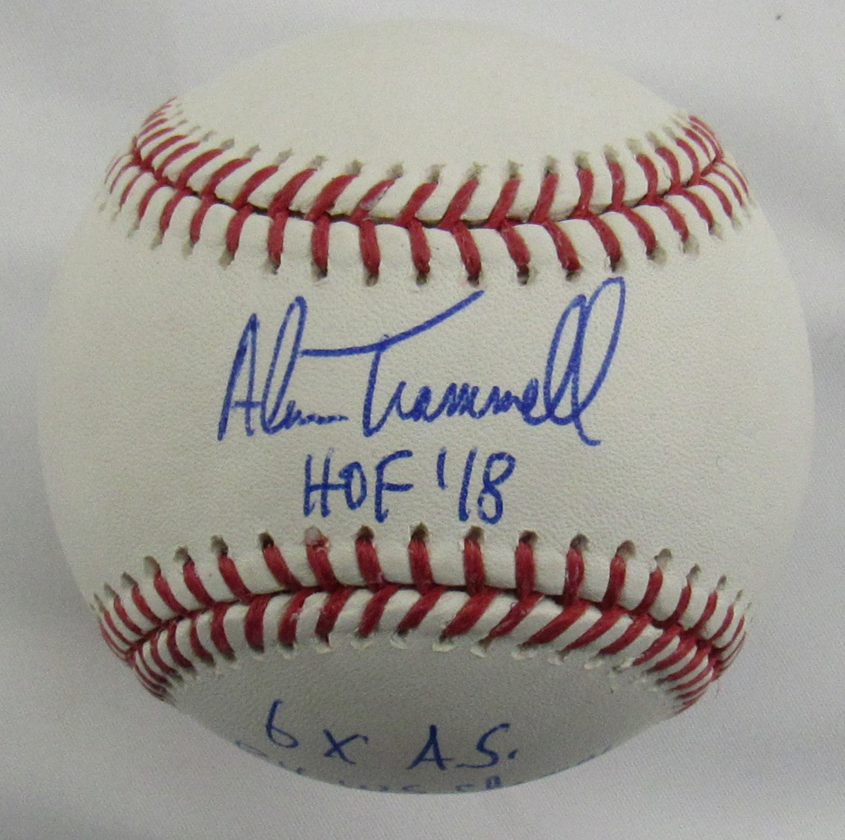 Alan Trammell Signed Six - Stat Baseball Auto Rawlings Baseball JSA WIT989228