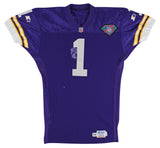 Vikings Warren Moon Signed Game Worn Purple Starter Proline Jersey BAS & SIA LOA