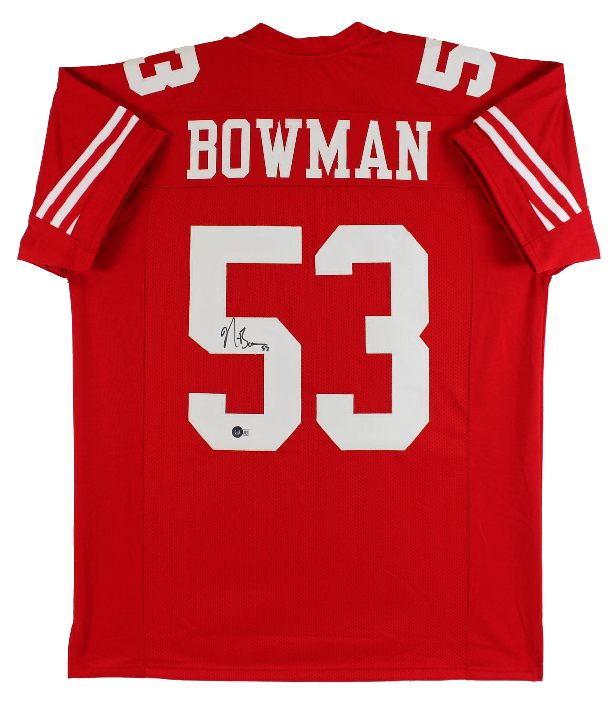 Navorro Bowman Authentic Signed Red Pro Style Jersey Autographed BAS