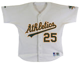A's Mark McGwire "To Shaq" Signed Game Used White Russell Athletic Jersey BAS