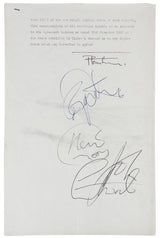 The Who (4) Townshend, Moon, Daltrey & Entwistle Signed Contract Addendum JSA