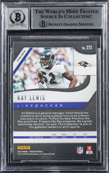 Ray Lewis Signed 2019 Panini Prizm Neon Green Pulsar #273 Card Auto 10 BAS Slab
