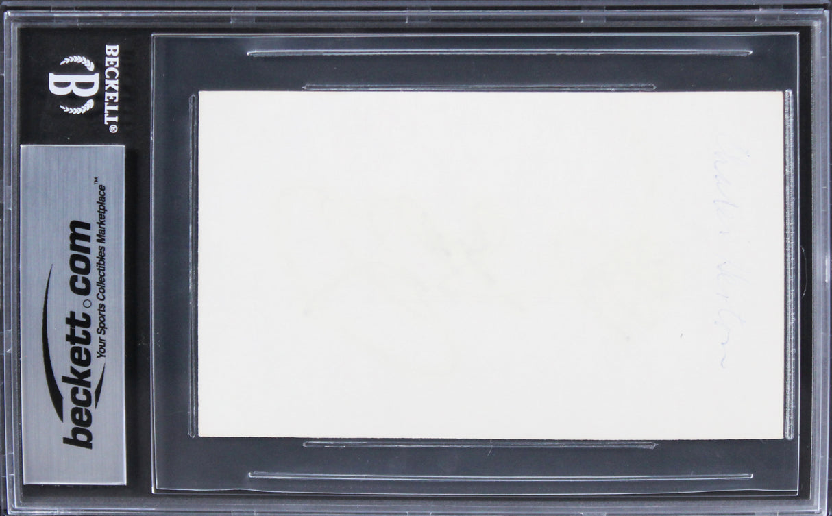 Charlton Heston Ben-Hur Authentic Signed 3x5 Index Card BAS Slabbed 3