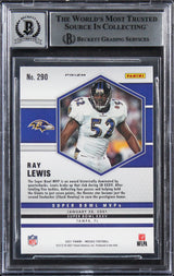 Ray Lewis Signed 2021 Panini Mosaic Reactive Blue #290 Card Auto 10! BAS Slab