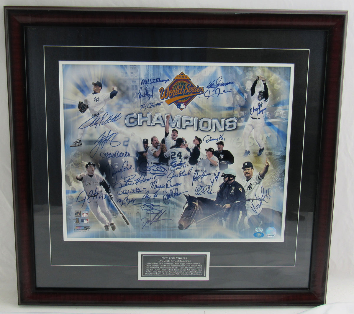 Andy Pettitte, David Cone. Tim Raines, Wade Boggs Multi Signed Auto Yankees 1996 World Series 16x20 Photo Framed MLB Hologram