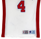 Pistons Joe Dumars Signed 1993-94 Game Issued / Worn White Jersey BAS #AA03173