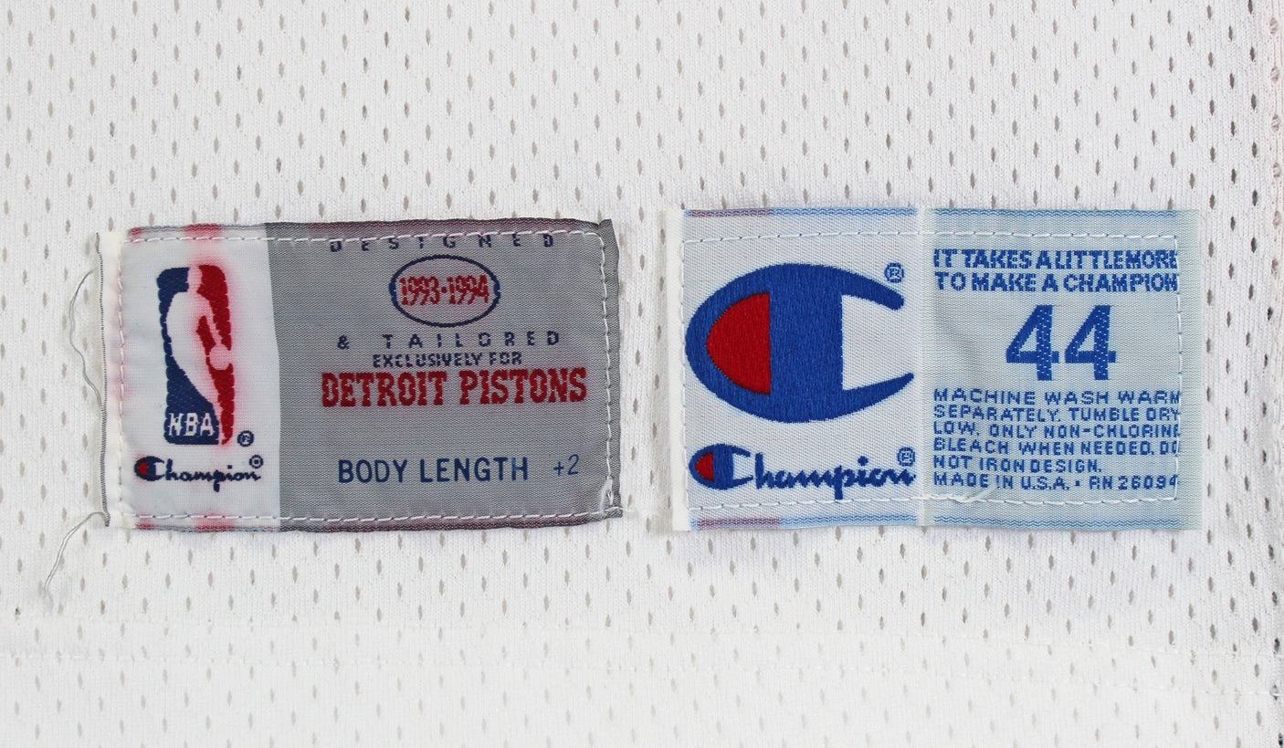 Pistons Joe Dumars Signed 1993-94 Game Issued / Worn White Jersey BAS #AA03173