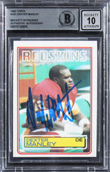 WFT Dexter Manley Signed 1983 Topps #191 Rookie Card Auto 10! BAS Slabbed