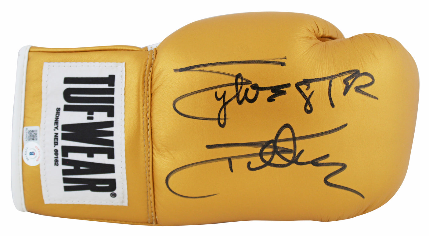 Sylvester Stallone Rocky Signed Gold Tuf-Wear Boxing Glove BAS #AD64878