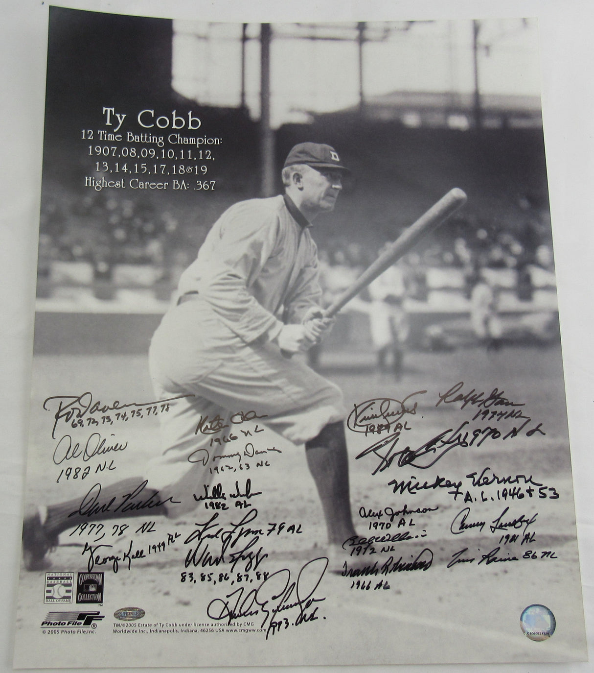 Kirby Puckett Frank Robinson Rod Carew Tim Raines Multi Signed Batting Leaders 16x20 Photo Steiner Hologram