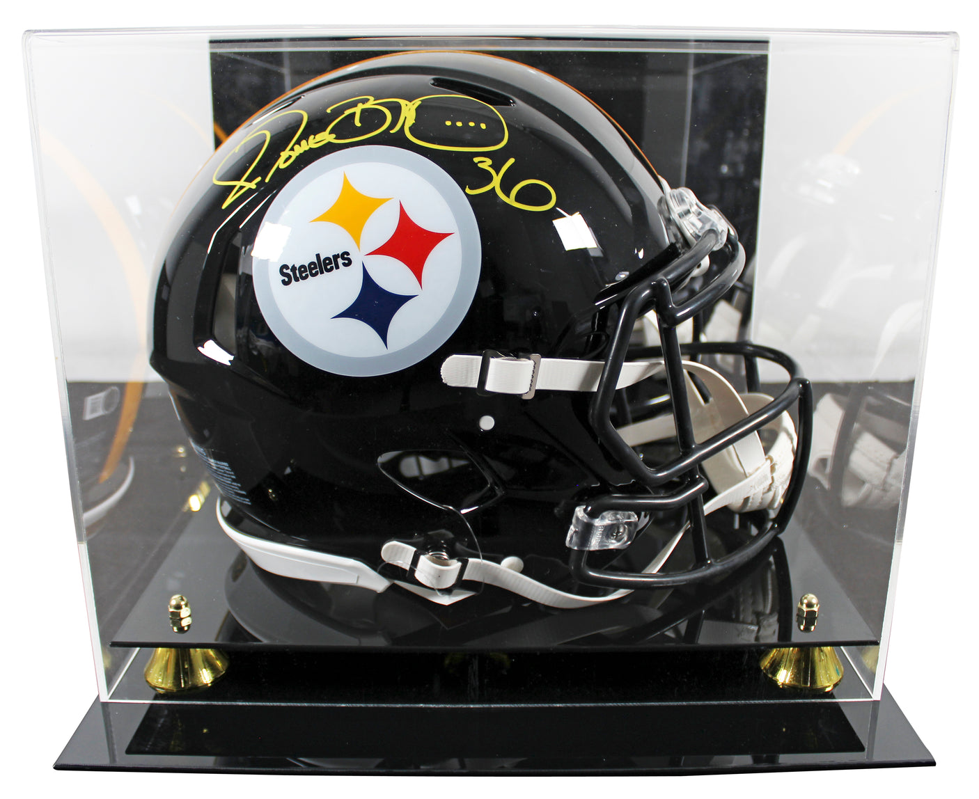Steelers Jerome Bettis Signed Full Size Speed Proline Helmet W/ Case BAS Witness