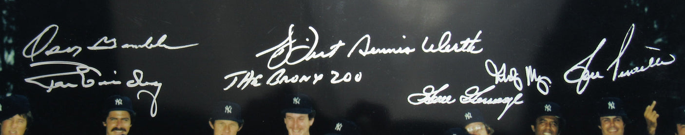 New York Yankees "Middle Finger" Multi Signed Bucky Dent Ron Guidry 16x20 Photo Steiner Hologram