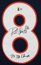Rod Smith "2x SB Champs" Signed Navy Pro Style Jersey Autographed BAS Witnessed